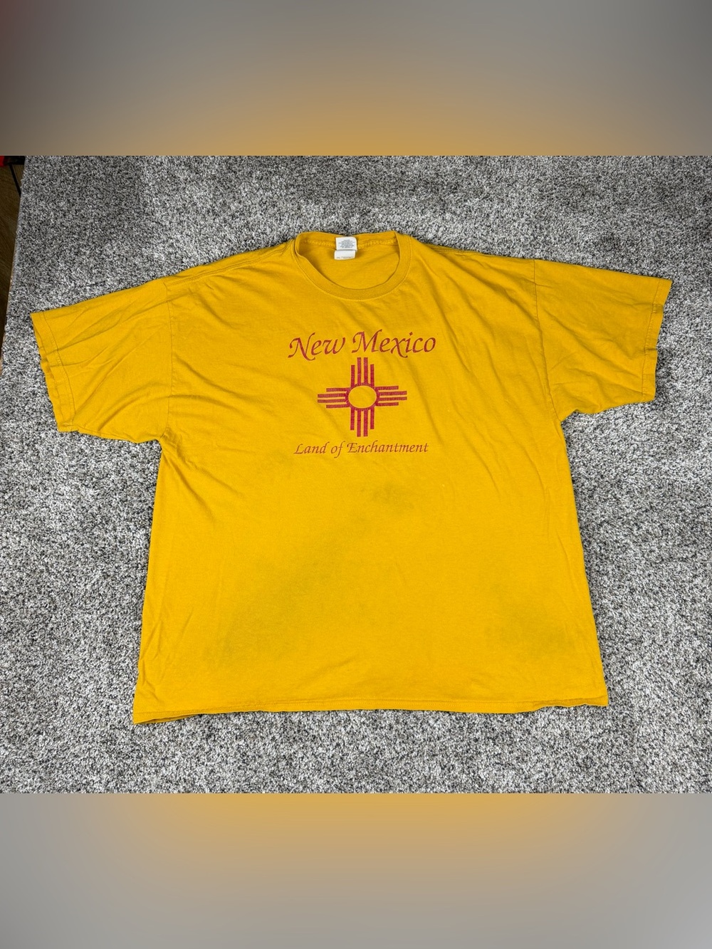 Sz 2XL Men’s Gildan New Mexico Land Of Enchantment Sun Symbol Shirt Yellow